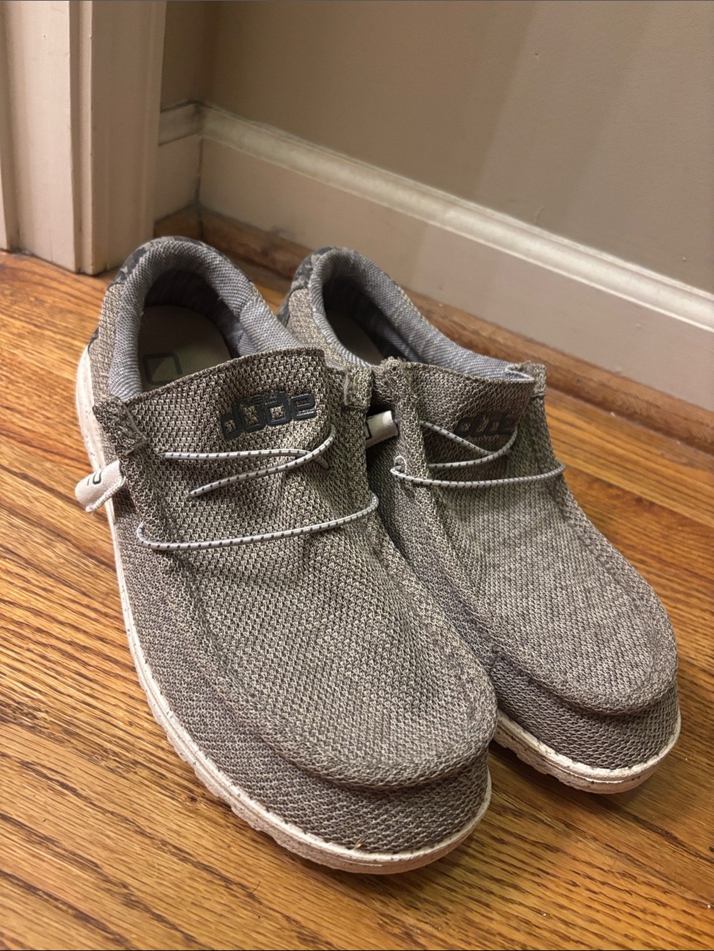 Hey Dude Wally Stretch Slip-On Shoes - Gray/brown